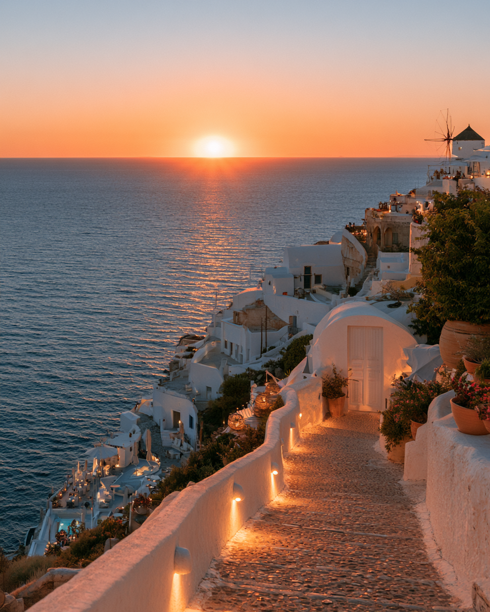 Griechischer Sonnenuntergang am Meer – Abend zu zweit
